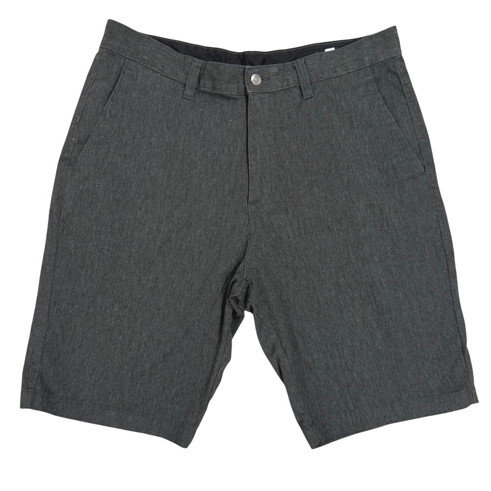 Volcom Frickin Modern Stretch Shorts Mens 36 Dark Charcoal Grey Excellent Chino